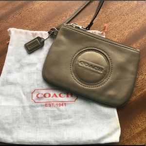 Coach Leather Wristlet - Bronze color